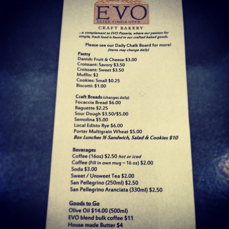 EVO Craft Bakery - Park Circle - Menu - Real Deal with Neil