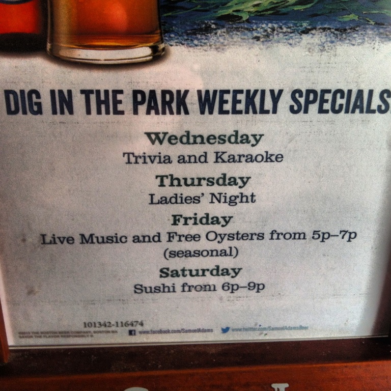 Dig in the Park - Park Circle - Weekly Specials - Real Deal with Neil