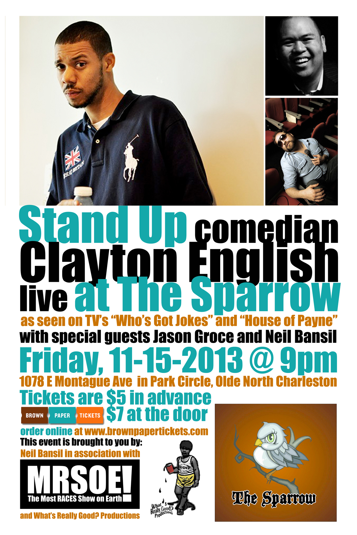 Stand-Up at The Sparrow - Park Circle - featuring Clayton English