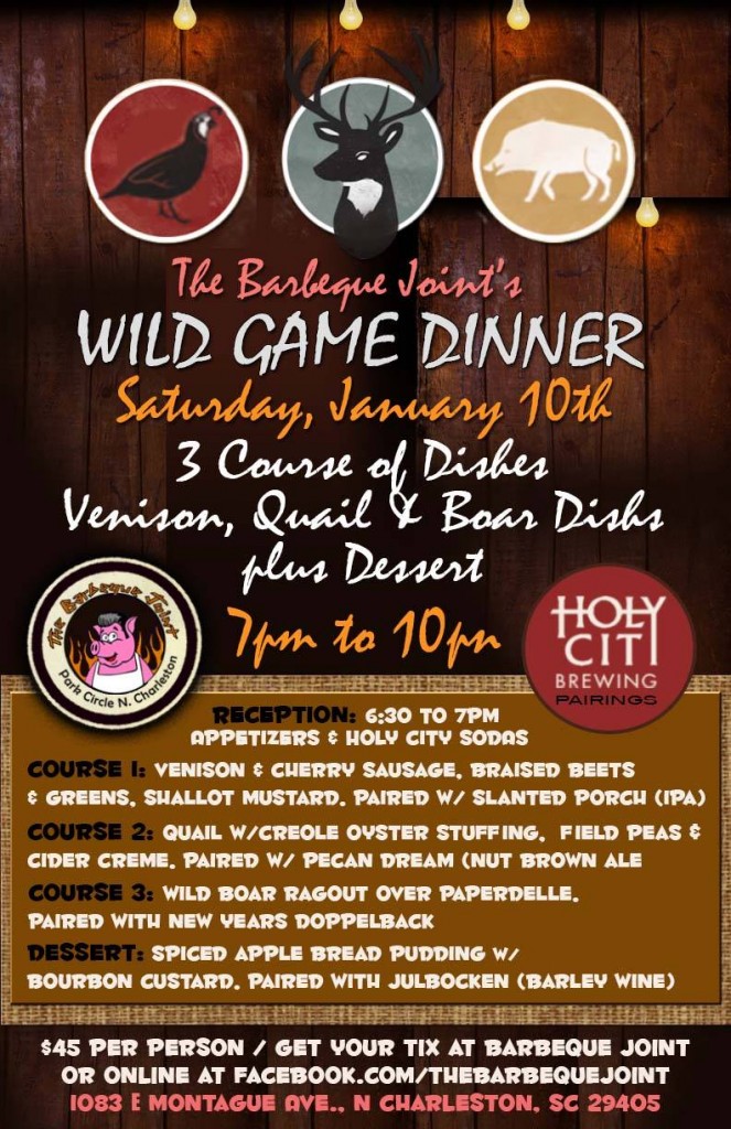 Wild Game Dinner @ The Barbeque Joint Menu