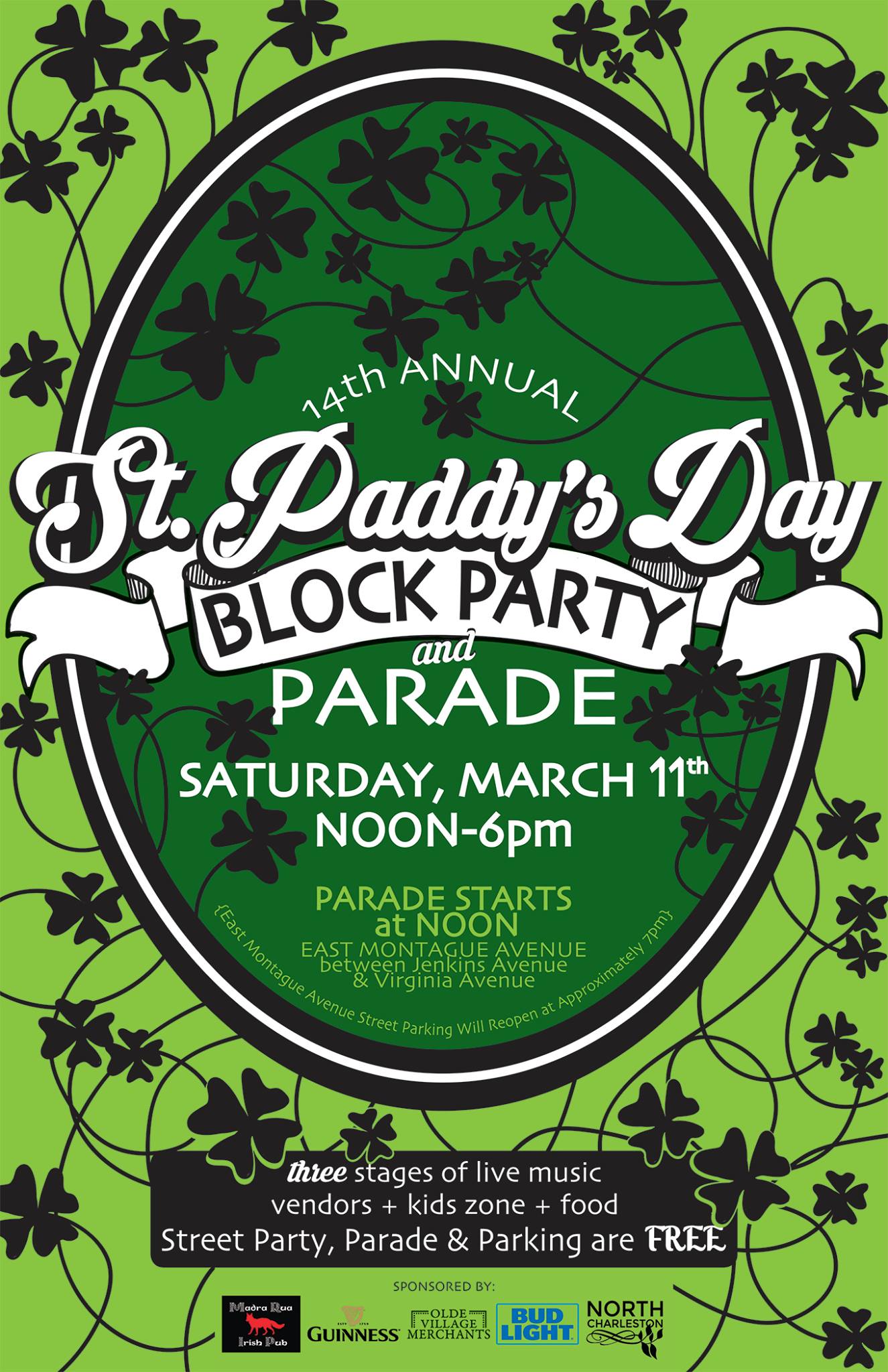 14th Annual St. Paddy's Day Block Party and Parade - Park Circle